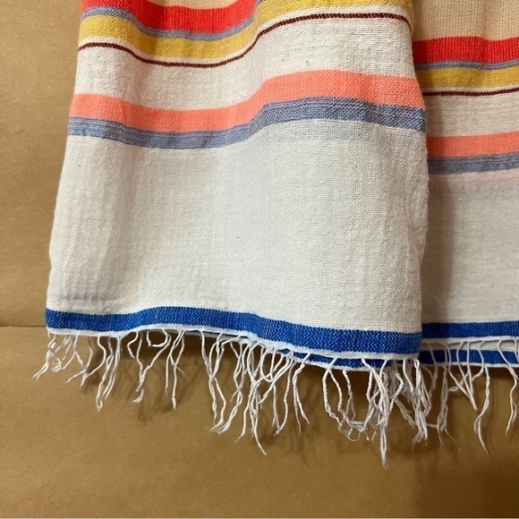 Lemlem | Off The Shoulder Stripe Top Popover Blouse Fringe Trim Size S - Picture 6 of 9